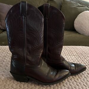 Cowboy CODE WEST Genuine Leather Mahogany, Brown Western BOOTS women size 7